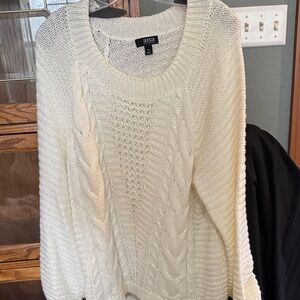a.n.a Women's Ivory Cable Knit Sweater